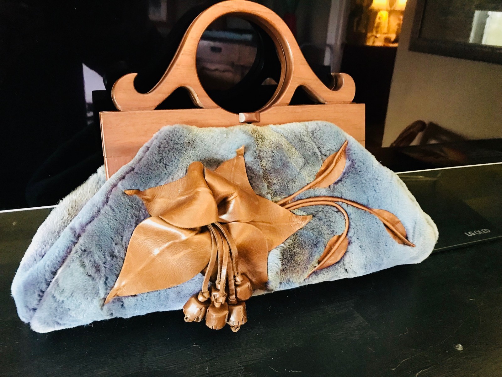 Designer sheared mink handbag by Anthony Luciano