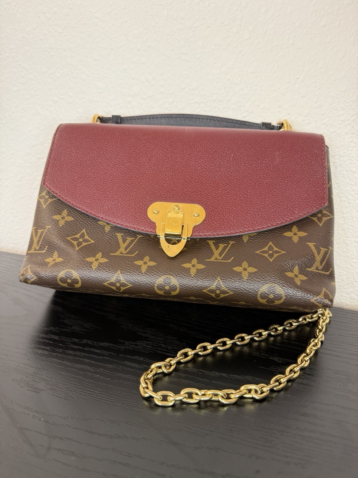 Louis Vuitton Monogram Small Shoulder Bag Chain Strap Gold Hardware AUTHENTIC
