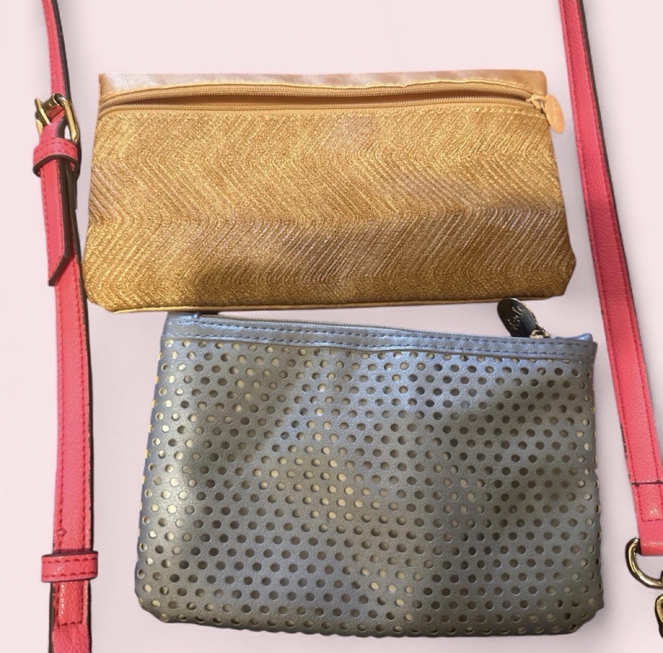 Nine West Pink Small Crossbody Bag With Two Wallets