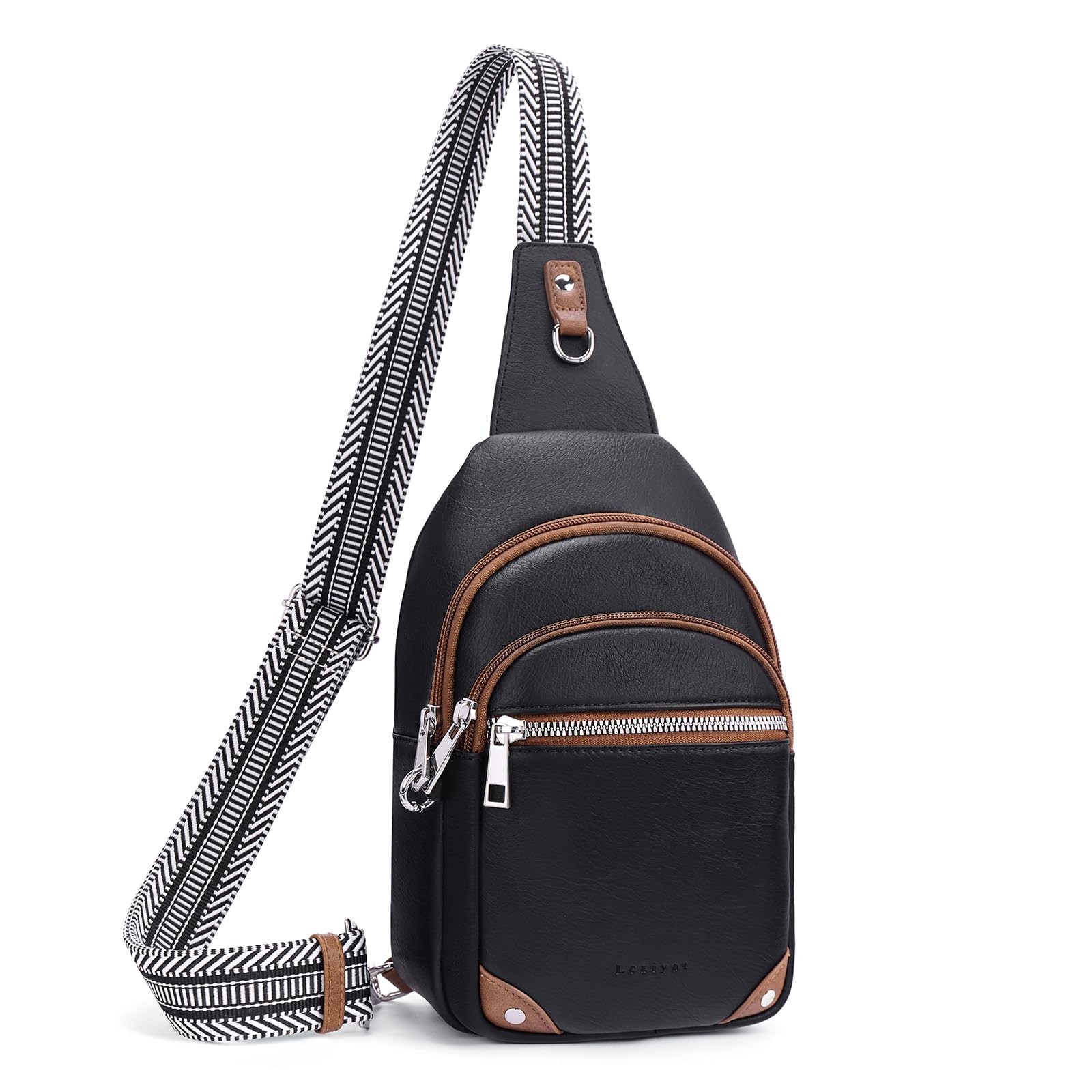 Lexiyat Anti Theft Crossbody Bags for 5.91″ L × 9.65″ H × 2.76″ W, Black