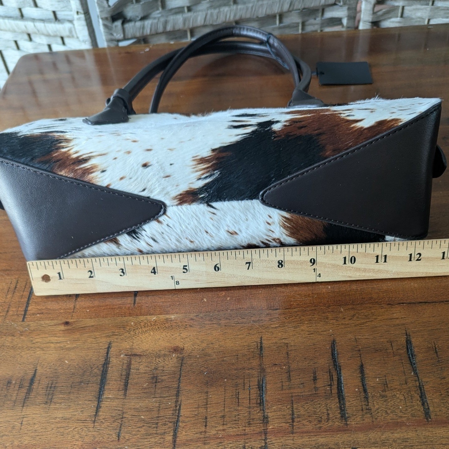 House of Harlow 1960 Shoulder Bag Brown Cow Print Calf Hair Vegan Leather Trim