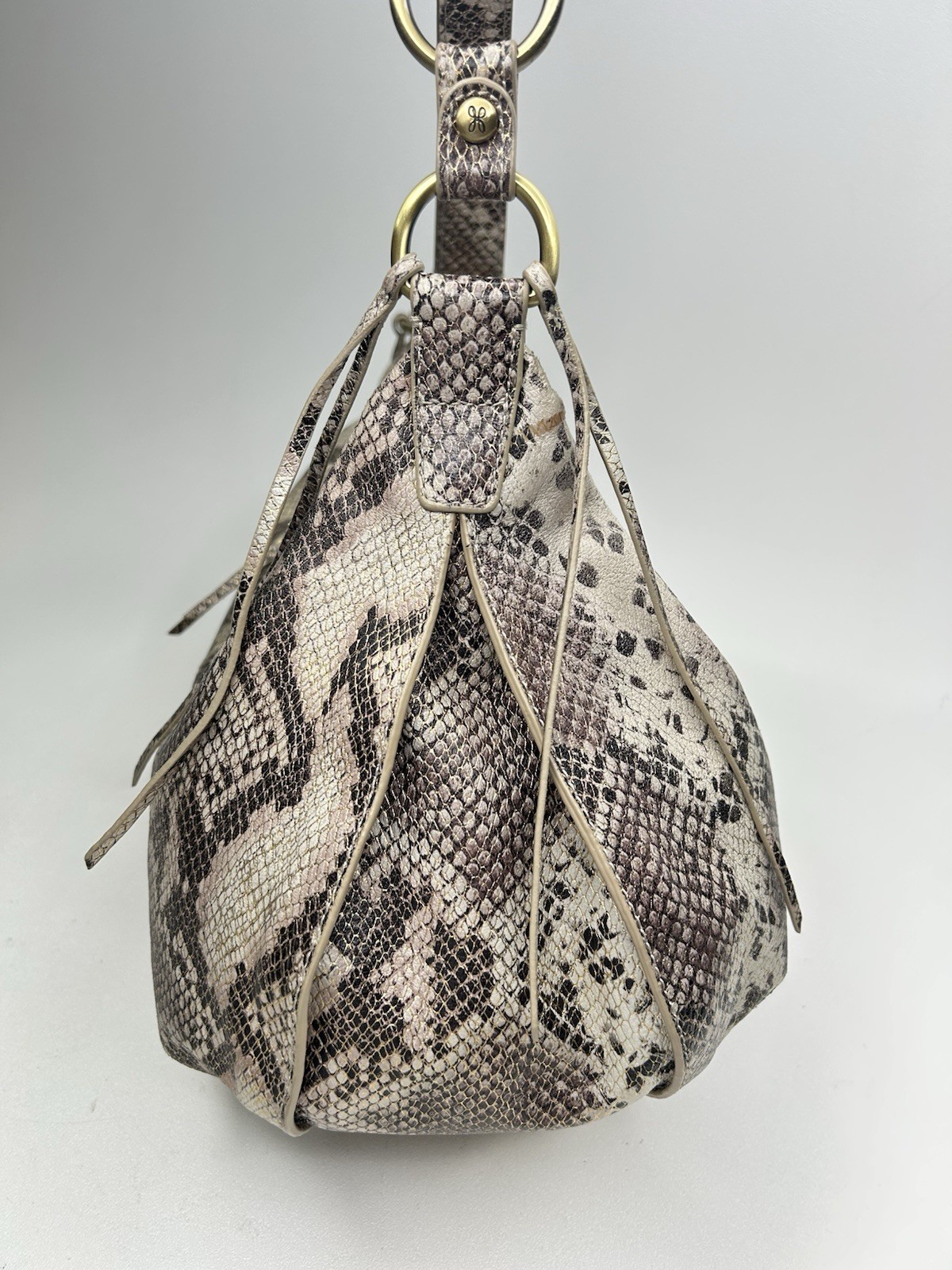 HOBO INTERNATIONAL Lenox Leather Shoulder Handbag In Glam Snake Color $288
