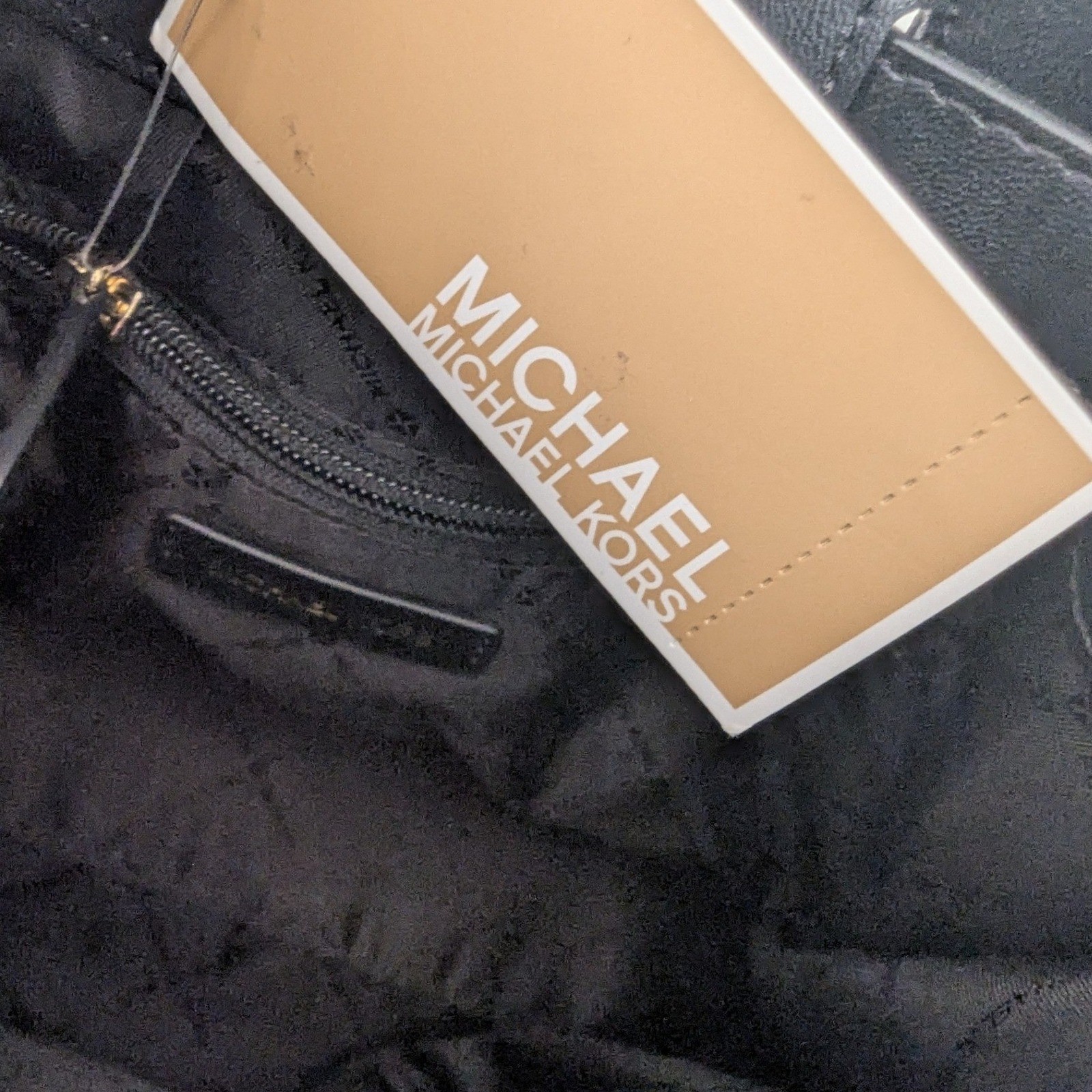 Michael Kors Mina Black Leather Chain Shoulder Bag Satchel Structured Classic