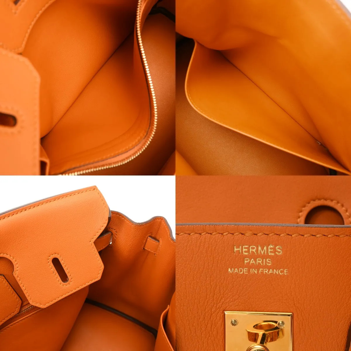 Hermes Birkin 25 Handbag Swift Leather Gold #WB194