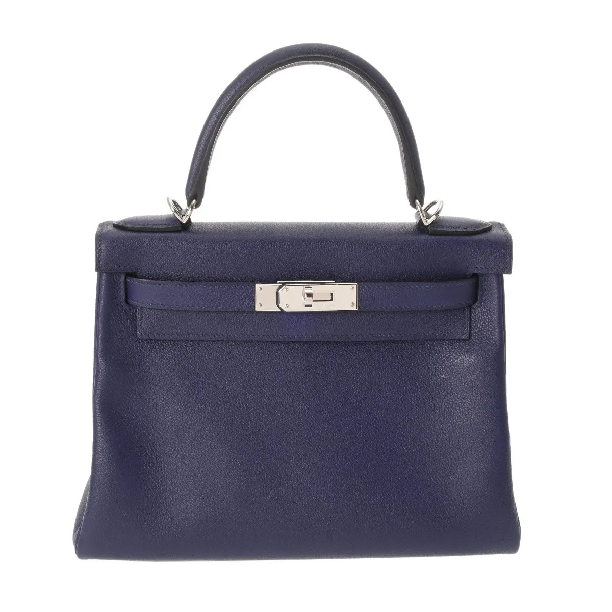 Hermes Kelly Handbag Evercolor Leather Blue #WB237