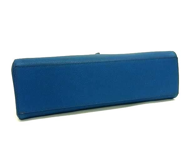 Valextra V-line Horizon Leather Tote Bag Blue FC7263
