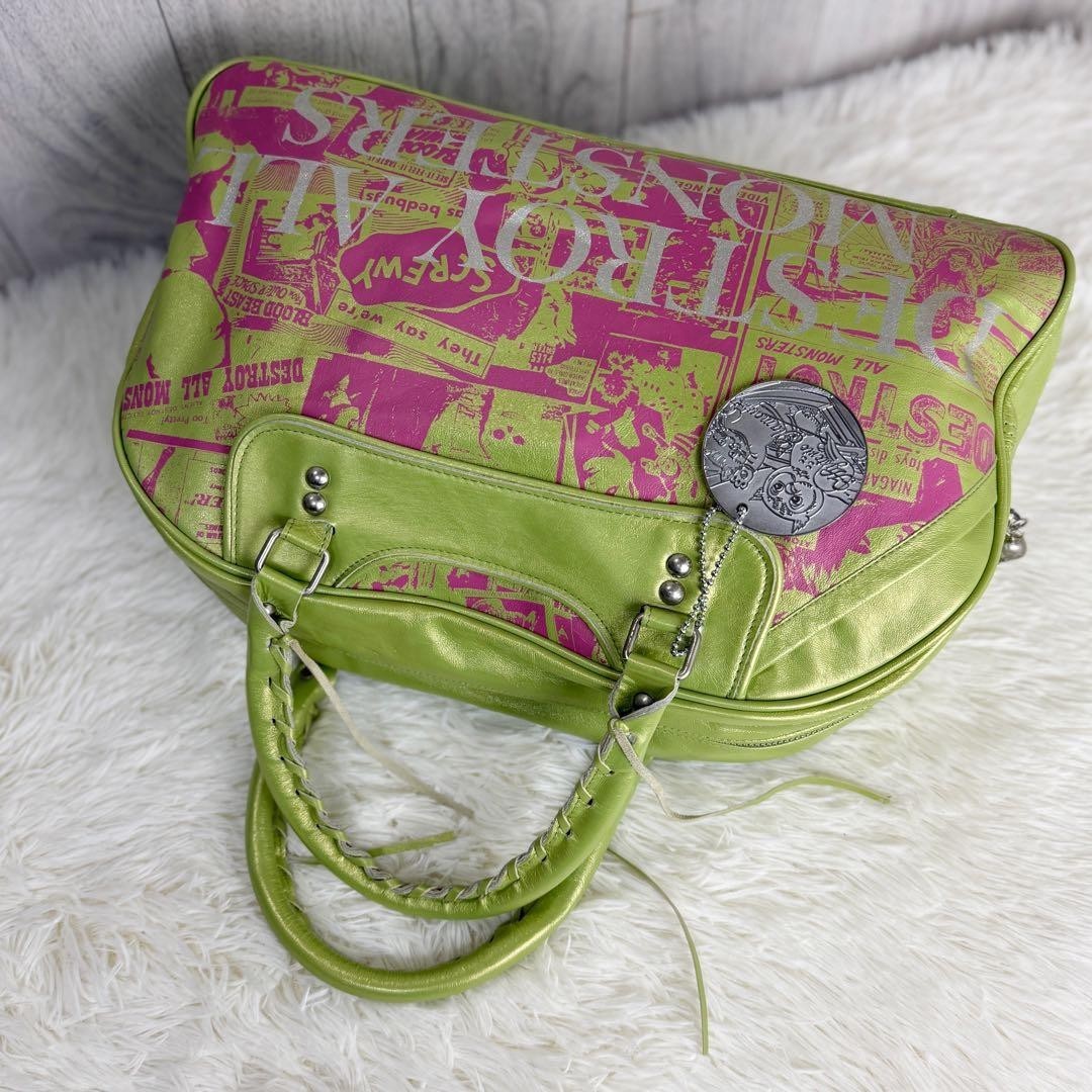 HYSTERIC GLAMOUR Rare Leather Graffiti Horse Tag Set Used Japan
