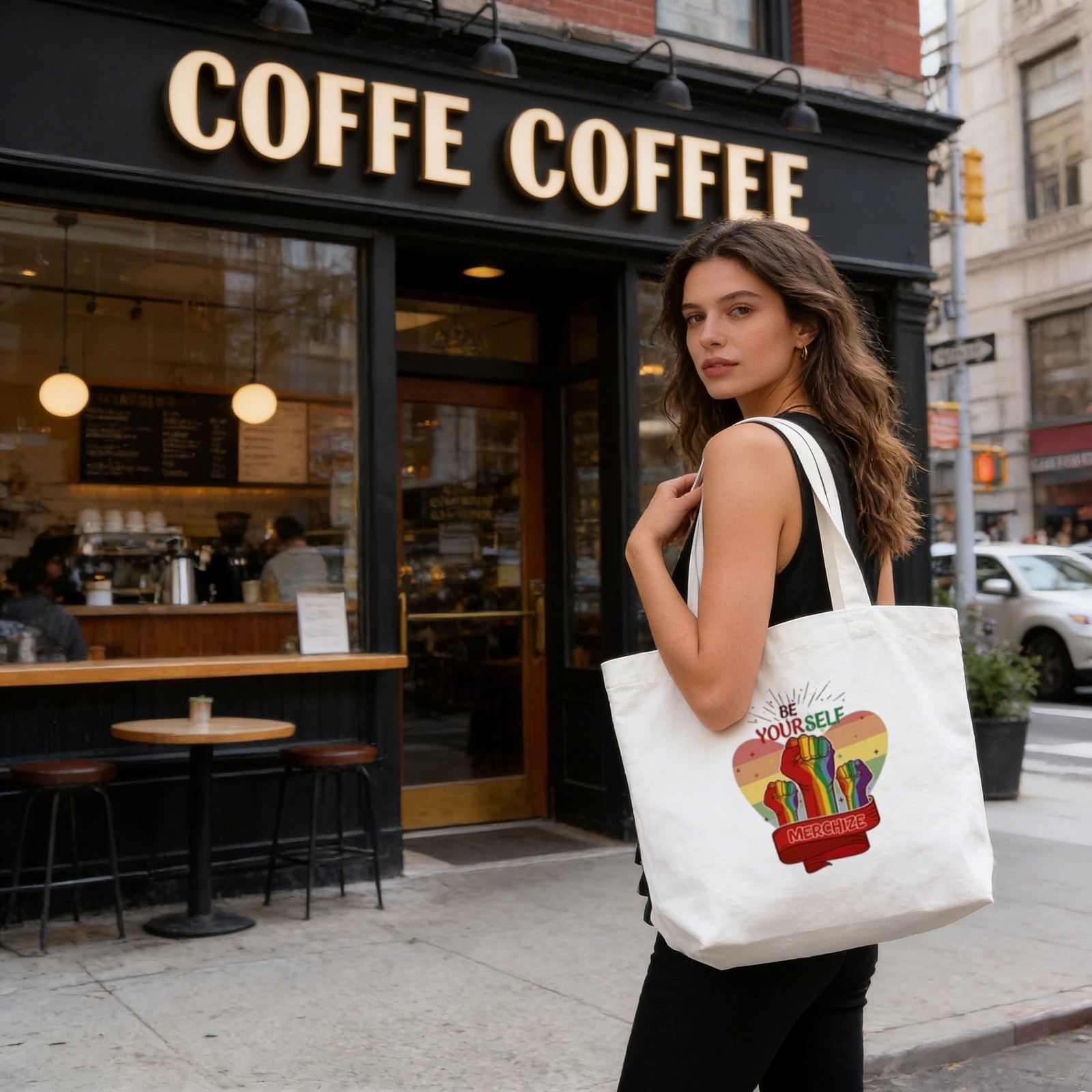 Unique Custom Canvas Bag Print Text Photo Best Friend Birthday Present