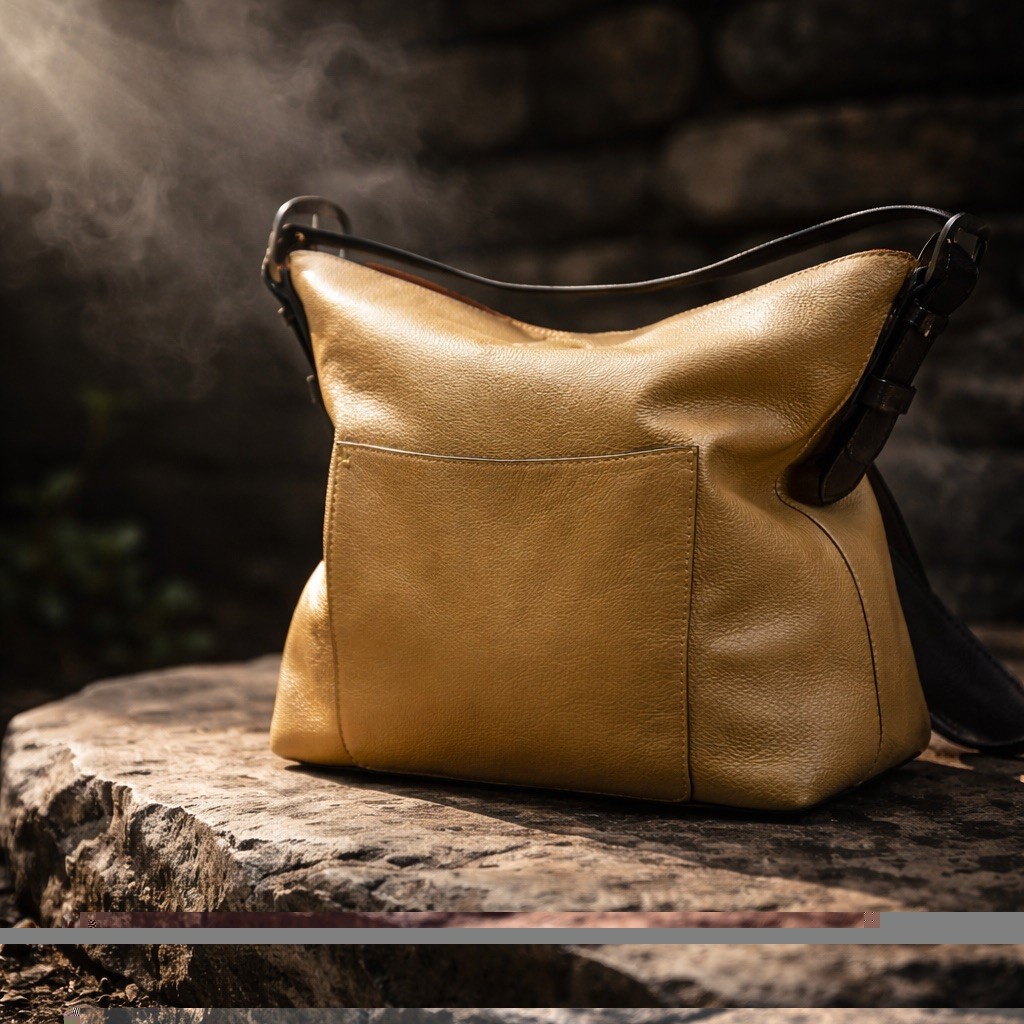 Buttery soft Hobo Shoulder Leather Lemon Coffee Bag. Great Condition