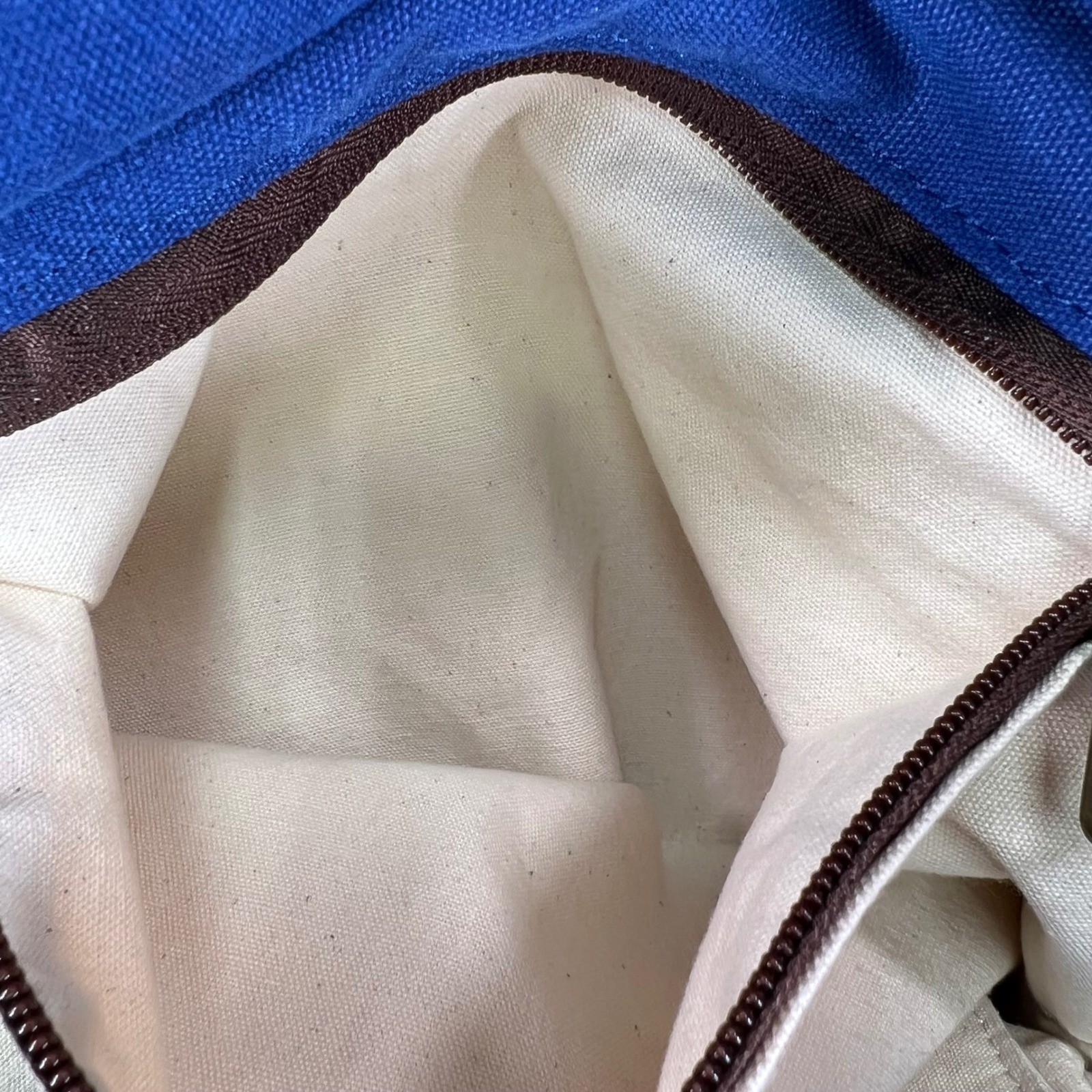 Duluth Trading Co Canvas Tote Bag Blue Brown Utility Workwear Carryall Organizer