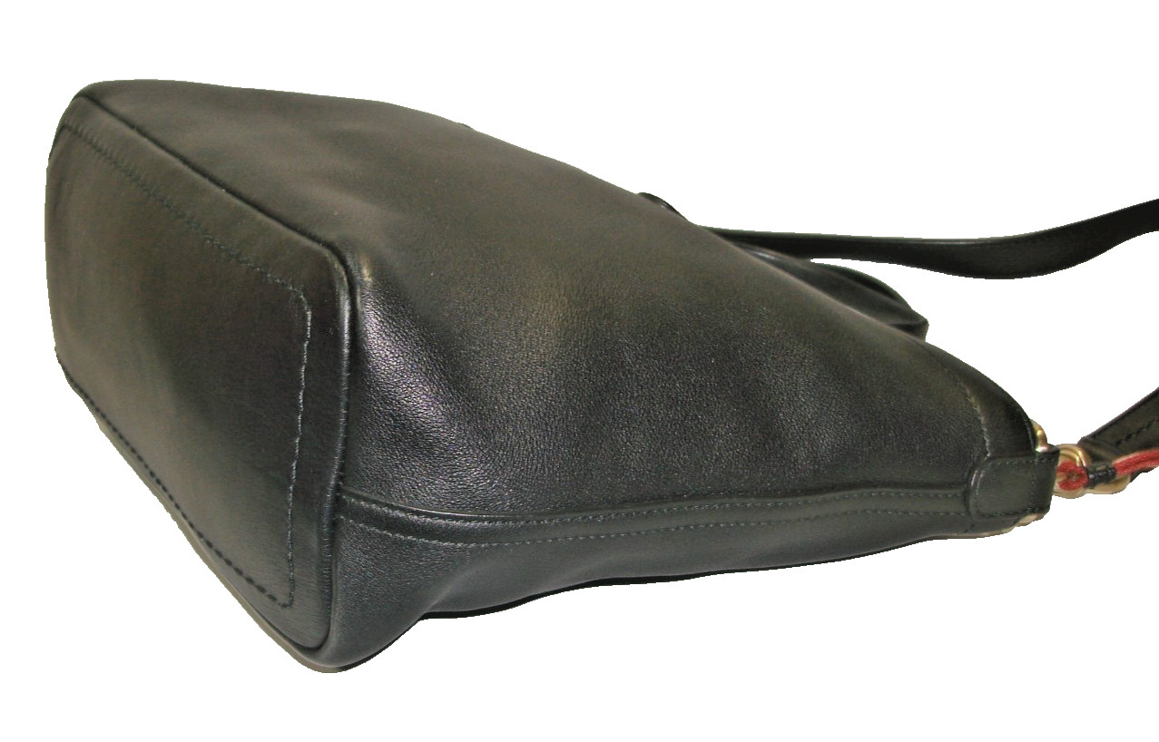 Bally Gorgeous Black Very Soft Leather Ribbon Tote Shoulder Bag Near MINT!