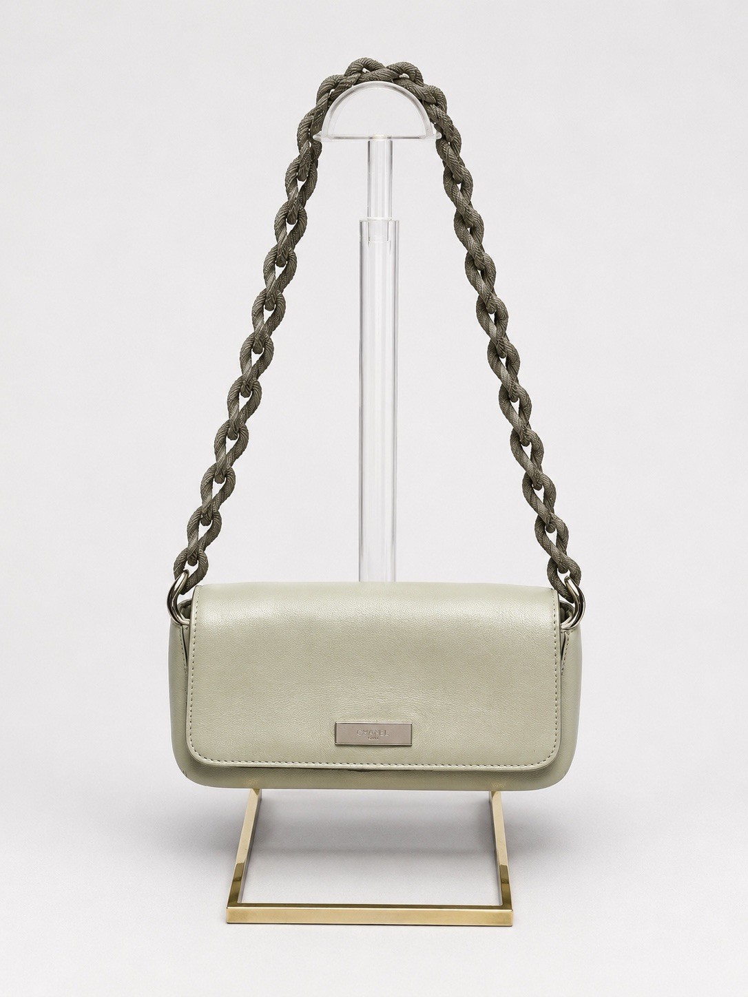 Gucci Tom Ford Era mint Flap Shoulder bag-Chain Strap,Magnetic, Silver Hardware
