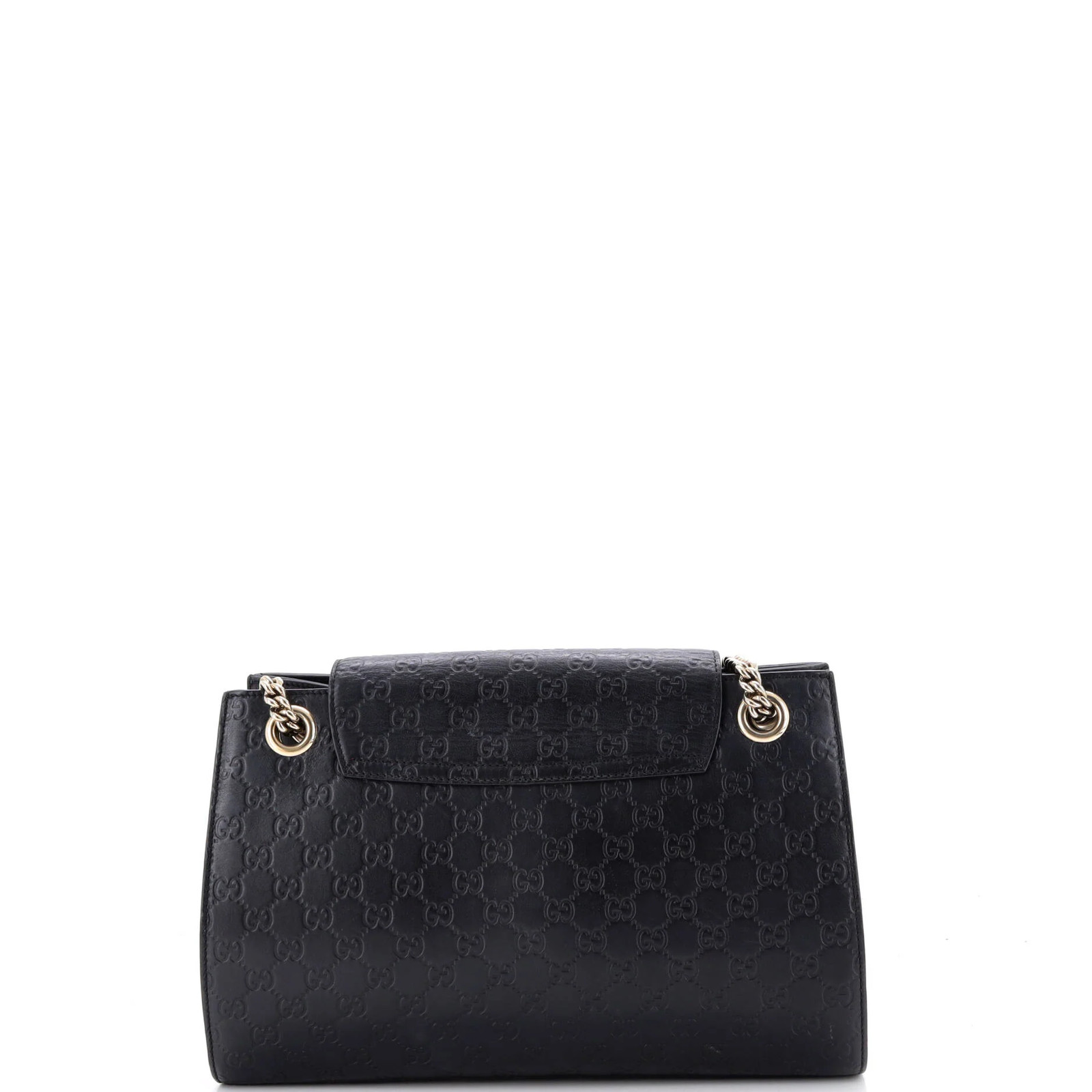Gucci Emily Chain Flap Shoulder Bag Guccissima Leather Large