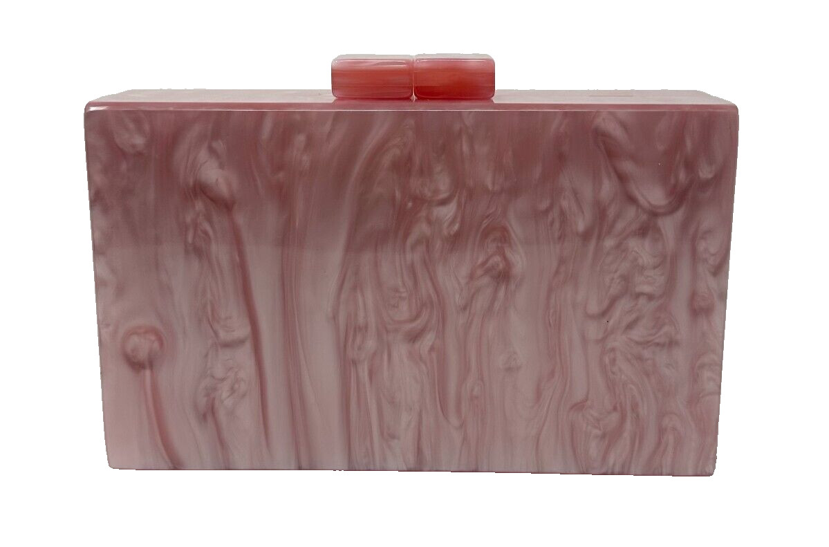 NEW Acrylic Clutch Bag Pink Purse Perspex Bag Handbags for Women w/ Straps