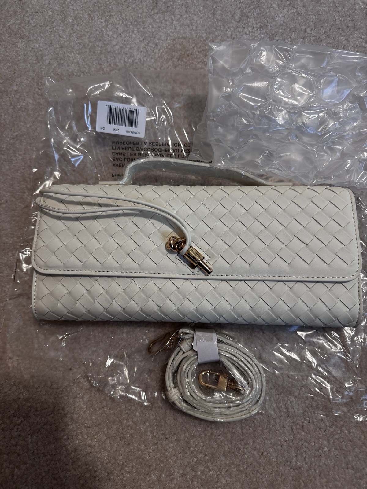 Few Moda East West Clutch With Crossbody Strap, Cream, NWT
