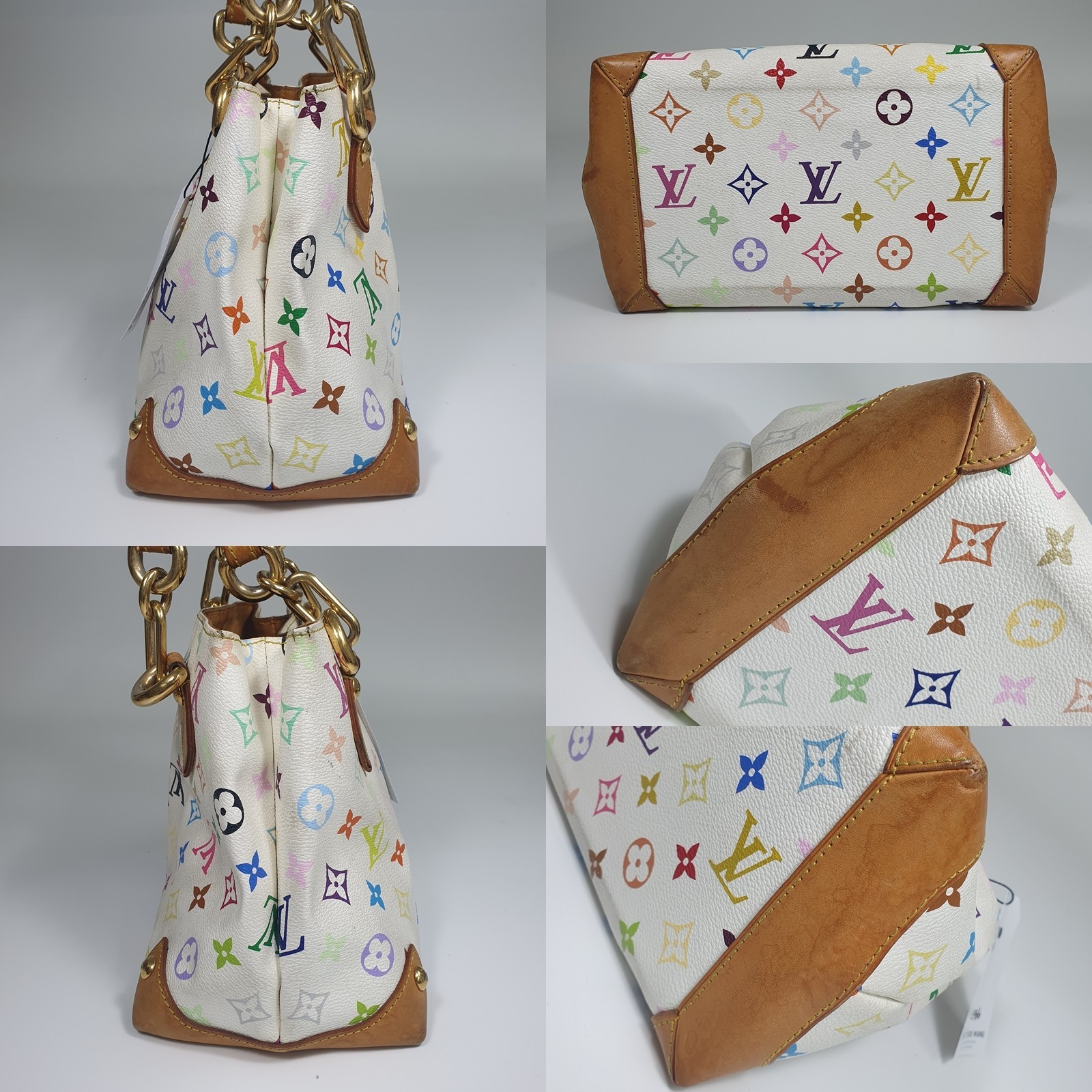 NO TARIFF Authentic Louis Vuitton Audra Monogram Multicolor Blanc M40047 CLA966
