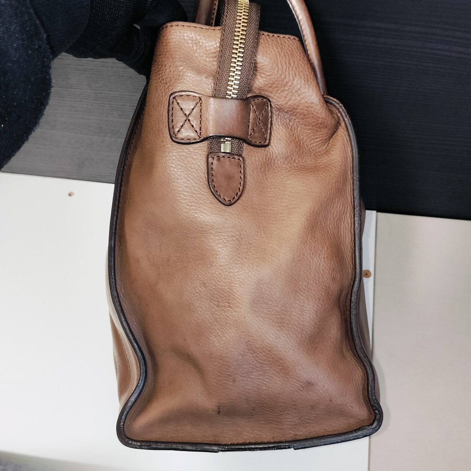 CELINE Luggage Mini Shopper Leather Tote Handbag Brown used JAPAN #260314