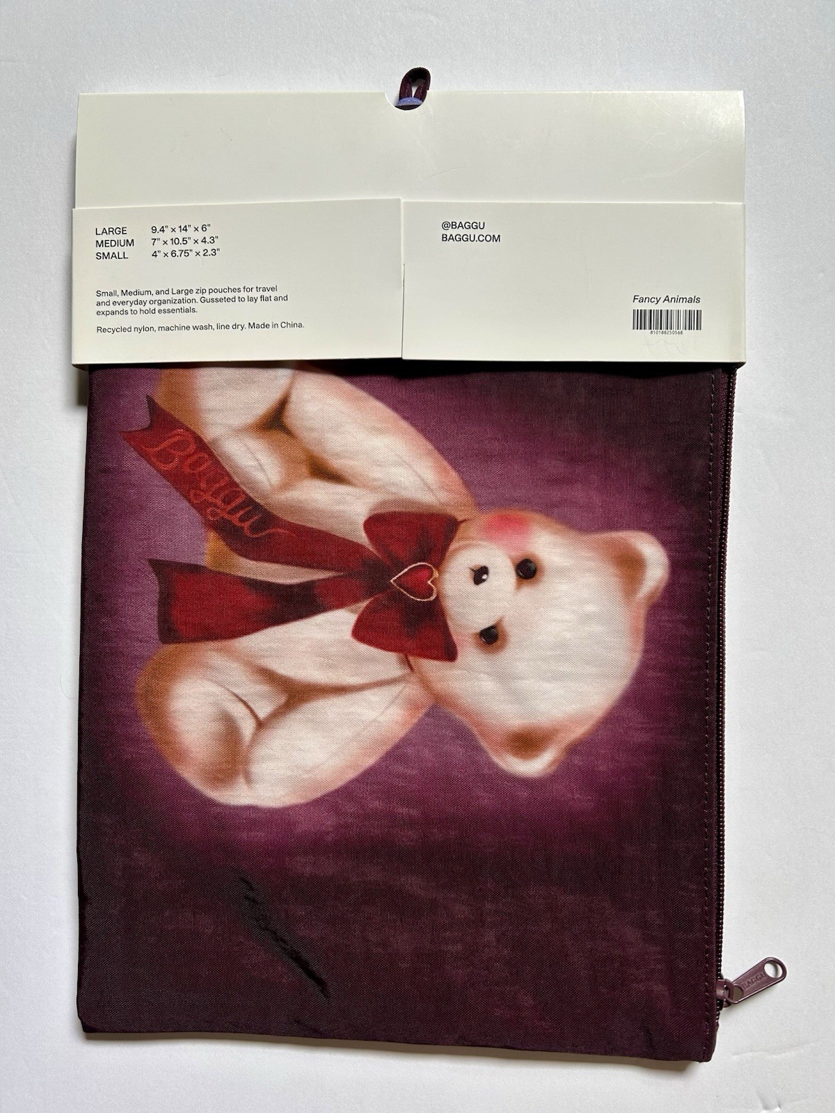 NEW! Baggu GO POUCH 3-PIECE SET in “Fancy Animals” — Washable Recyc. Nylon Bags