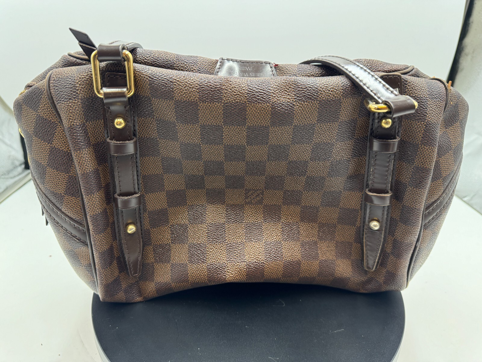 Auth Louis Vuitton Damier Rivington GM Shoulder Bag Hand Bag Ebene N41158 JP