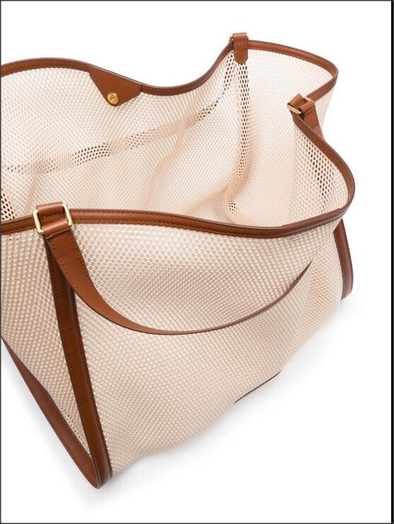 3.5k Auth Tom Ford Tote Bag Mesh Leather Trim w/Pouch Women/Men/Unisex