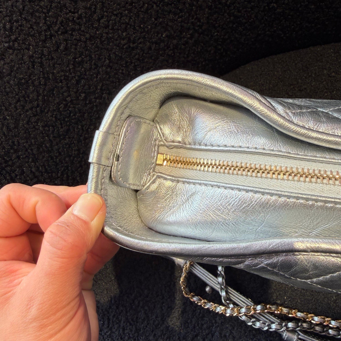 Chanel Pre-Owned Authentic Luxury Handbag Silver Silver Free Tracked Shipping