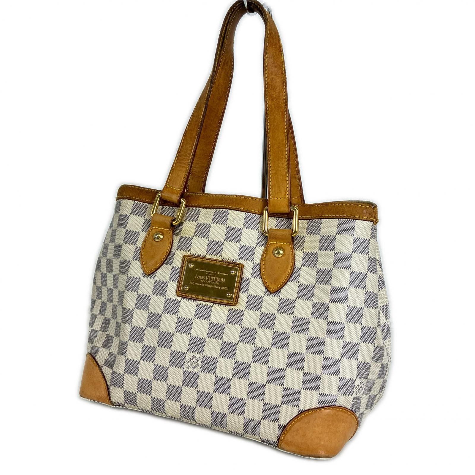 LOUIS VUITTON Hampstead PM Handbag N51207 Damier Azur Canvas white