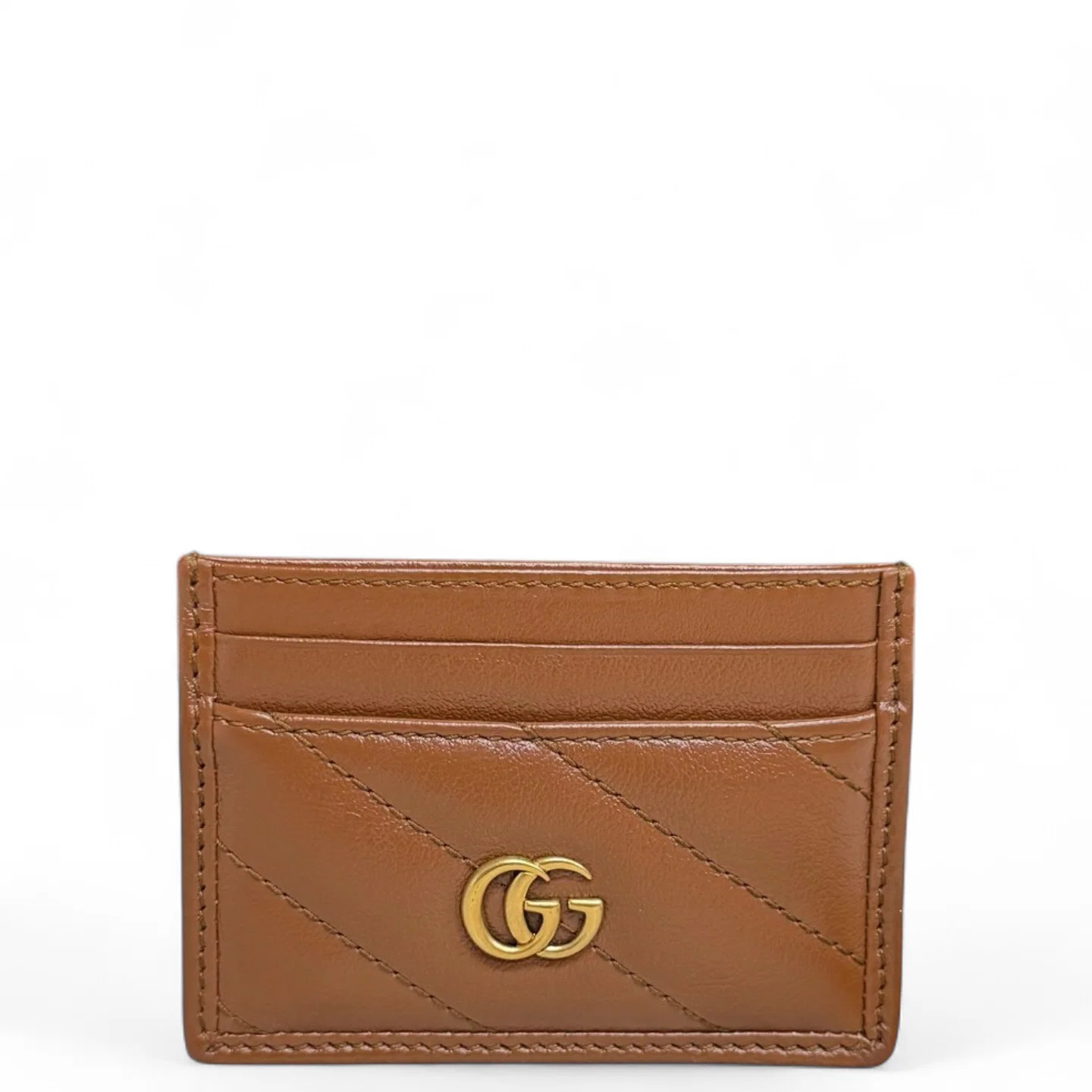 Gucci Matelasse Card Holder Tan Calfskin (zs062026a2r)
