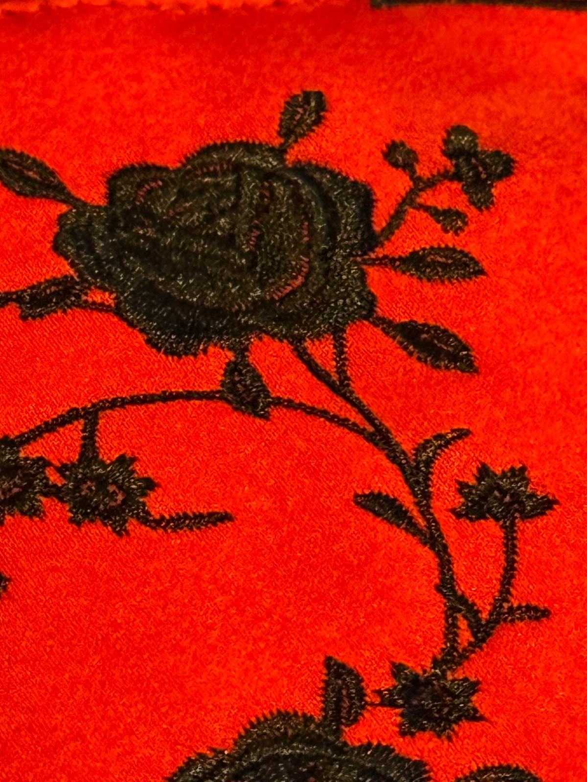 1996 Lulu Guinness Red Silk Chinese Mandarin Blouse Purse w/Frog Buttons, London
