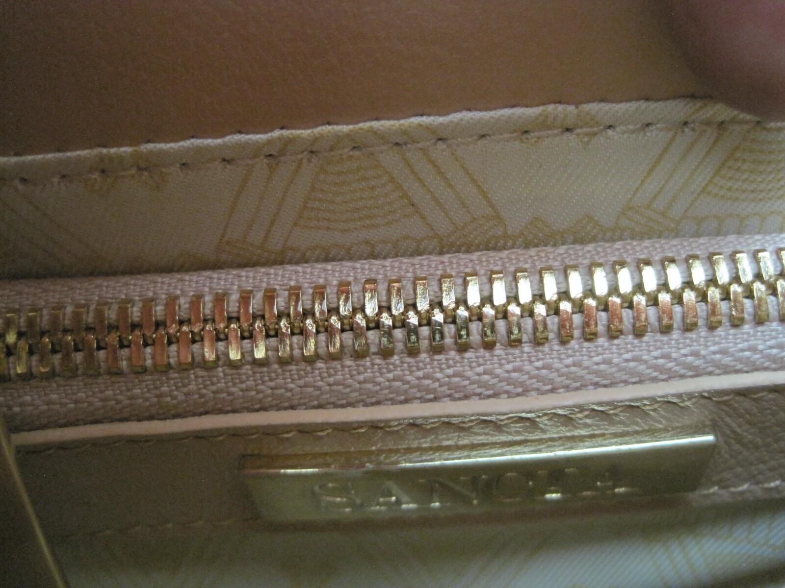 Sancia Brown Swede Leather Purse W/ Gold Chain 7″ x 6.5″ x 3 1/4″ EUC