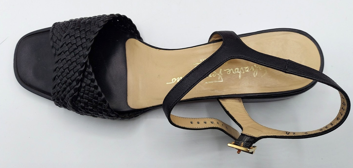 Salvatore Ferragamo Nappa X In Woven Nero Nappa Calf Size 9