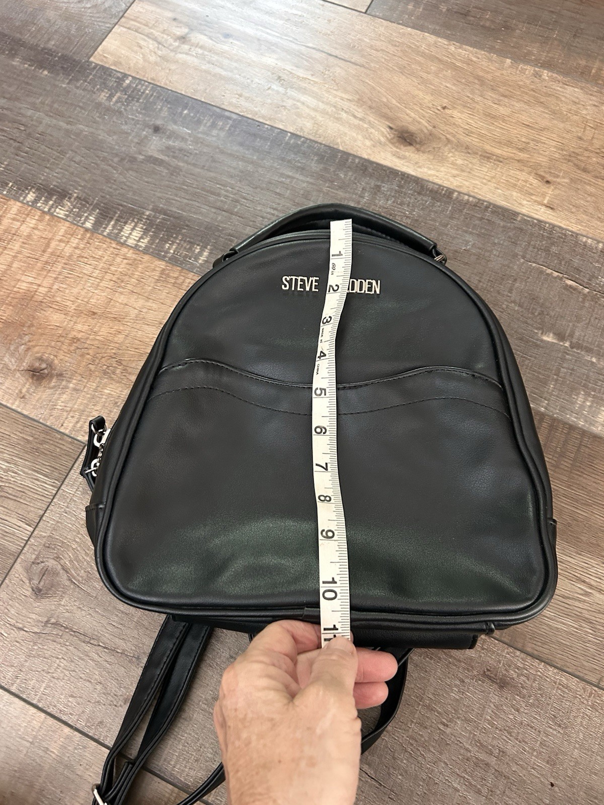 Steve Madden Black Medium Backpack Multiple Pockets Clean Versatile