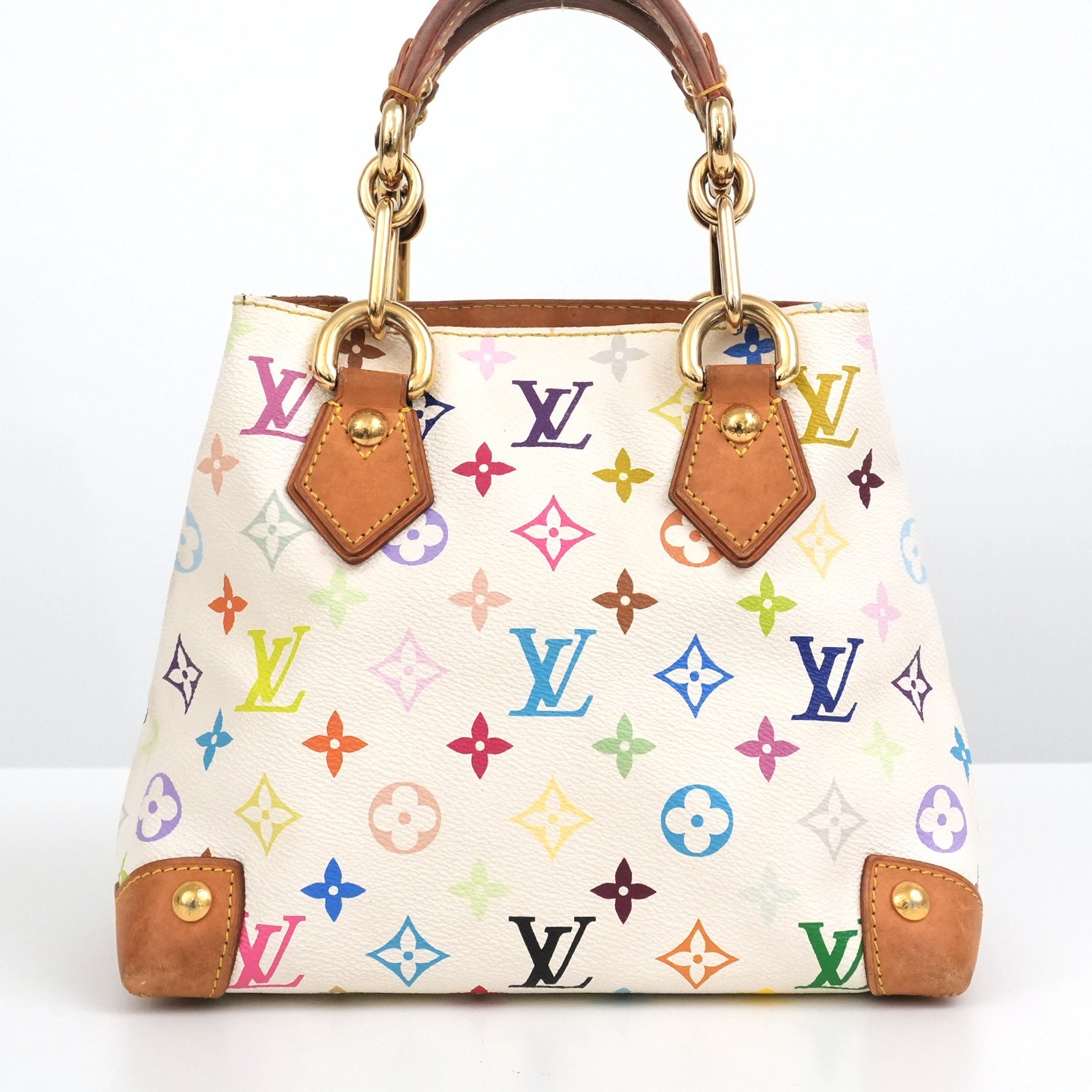 LOUIS VUITTON LV Monogram Multicolor Audra M40047 Bag White TH1005 Auth #58639A