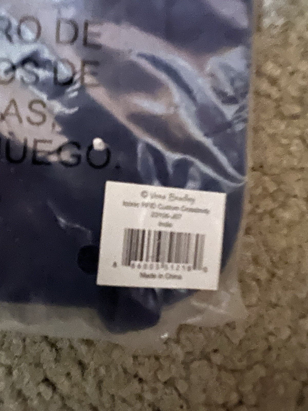 Vera Bradley Blue Fabric Makeup Bag Zip Pouch 11.5×7.5×3.5 22548-P05