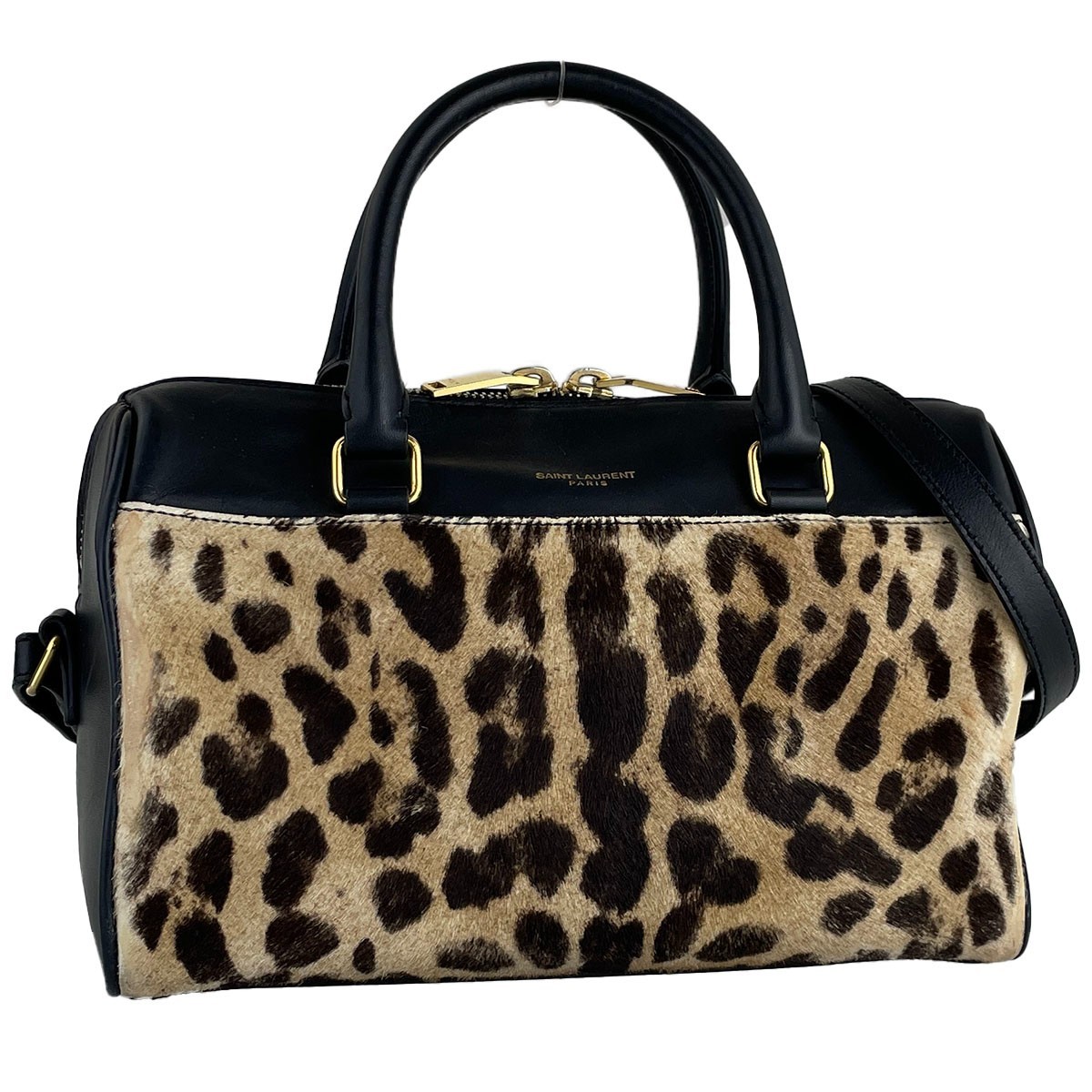 Saint Laurent Baby Duffle 2way Leopard Leather Unborn Calf Shoulder bag 4746