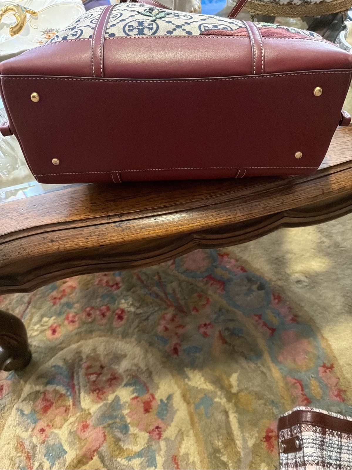 Tory Burch Perry Monogram Jacquard Embroidered Cheetah Triple-Compartment Tote