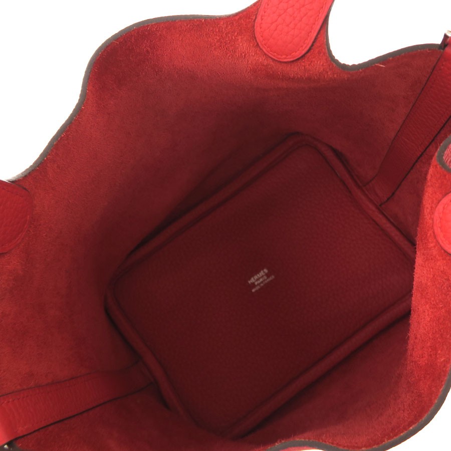 Hermes Picotin Lock PM Taurillon Clemence Red Handbag 2016 X Stamp #SAB16866