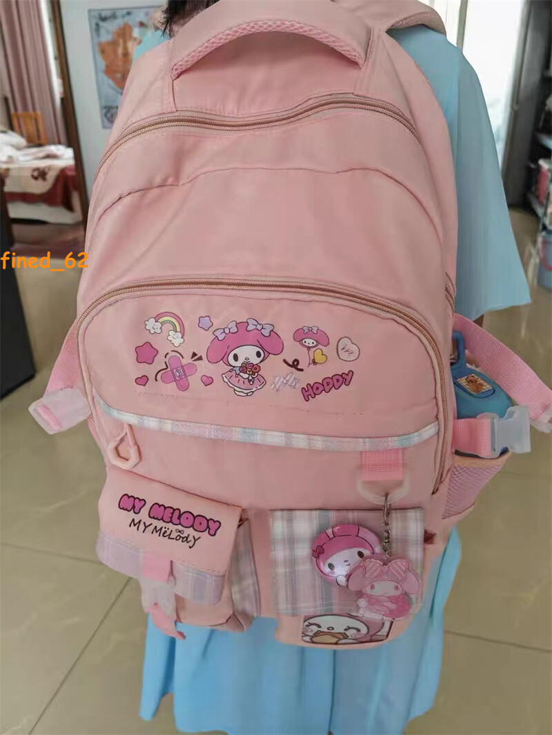 Anime My Melody Pink Backpack Children Shoulder Bag High-capacity Schoolbag Gift