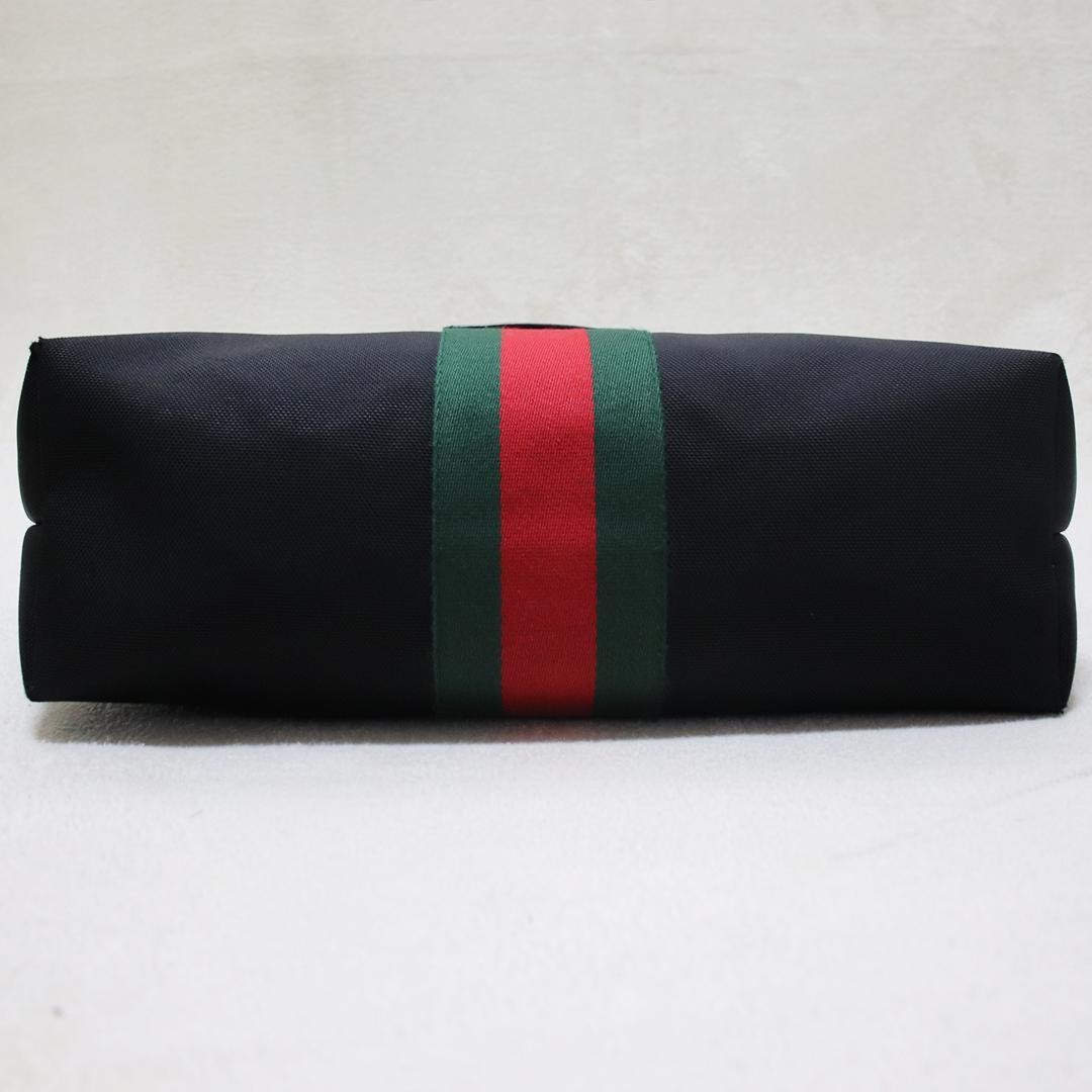 Authentic Gucci Sherry Line Tote Bag 13in Leather Canvas Unisex Casual Stylish