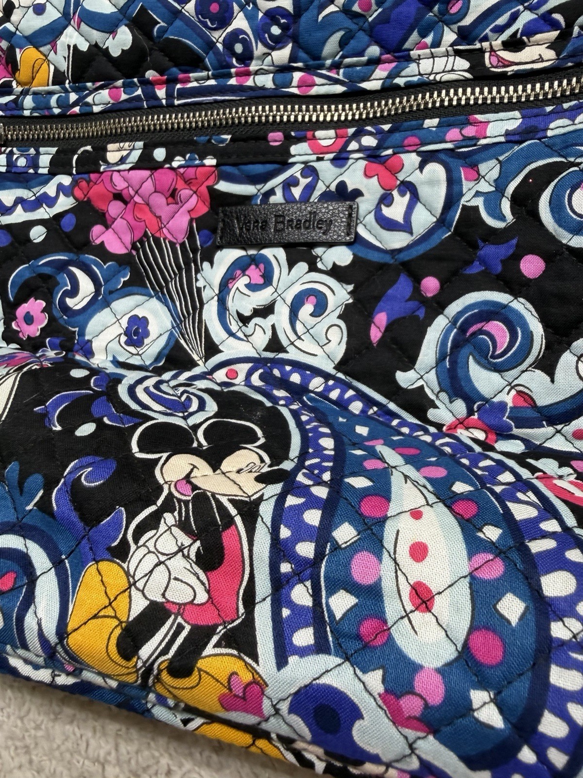 Vera Bradley Disney Mickey Whimsical Paisley Weekender Duffel Bag EUC