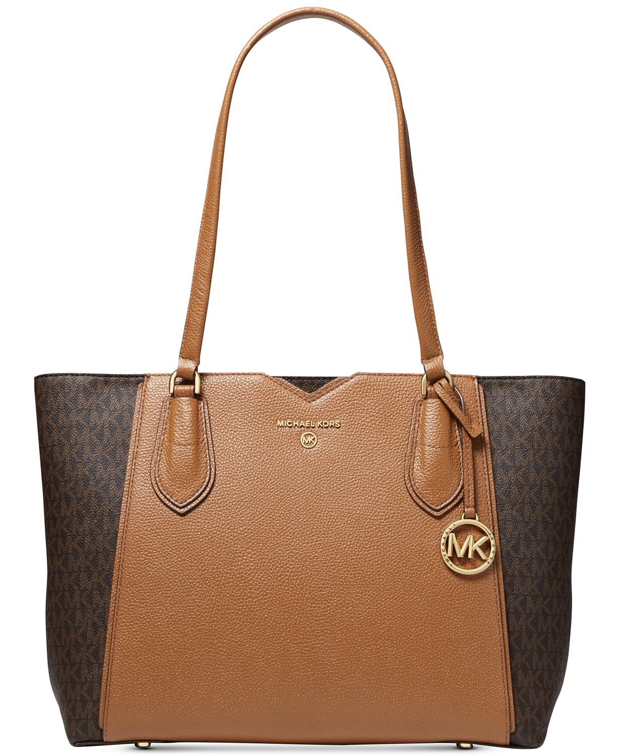 MICHAEL KORS Mae Medium Logo Tote Bag Brown Acorn 30H9GM5T8B