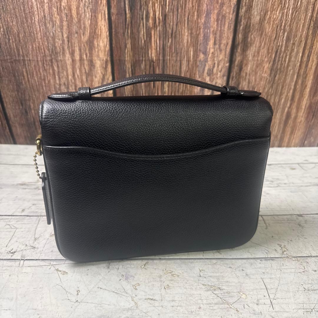 Authentic COACH Kathy Top Handle Bag 18.5cm x 25.5cm Leather Damaged Glamorous