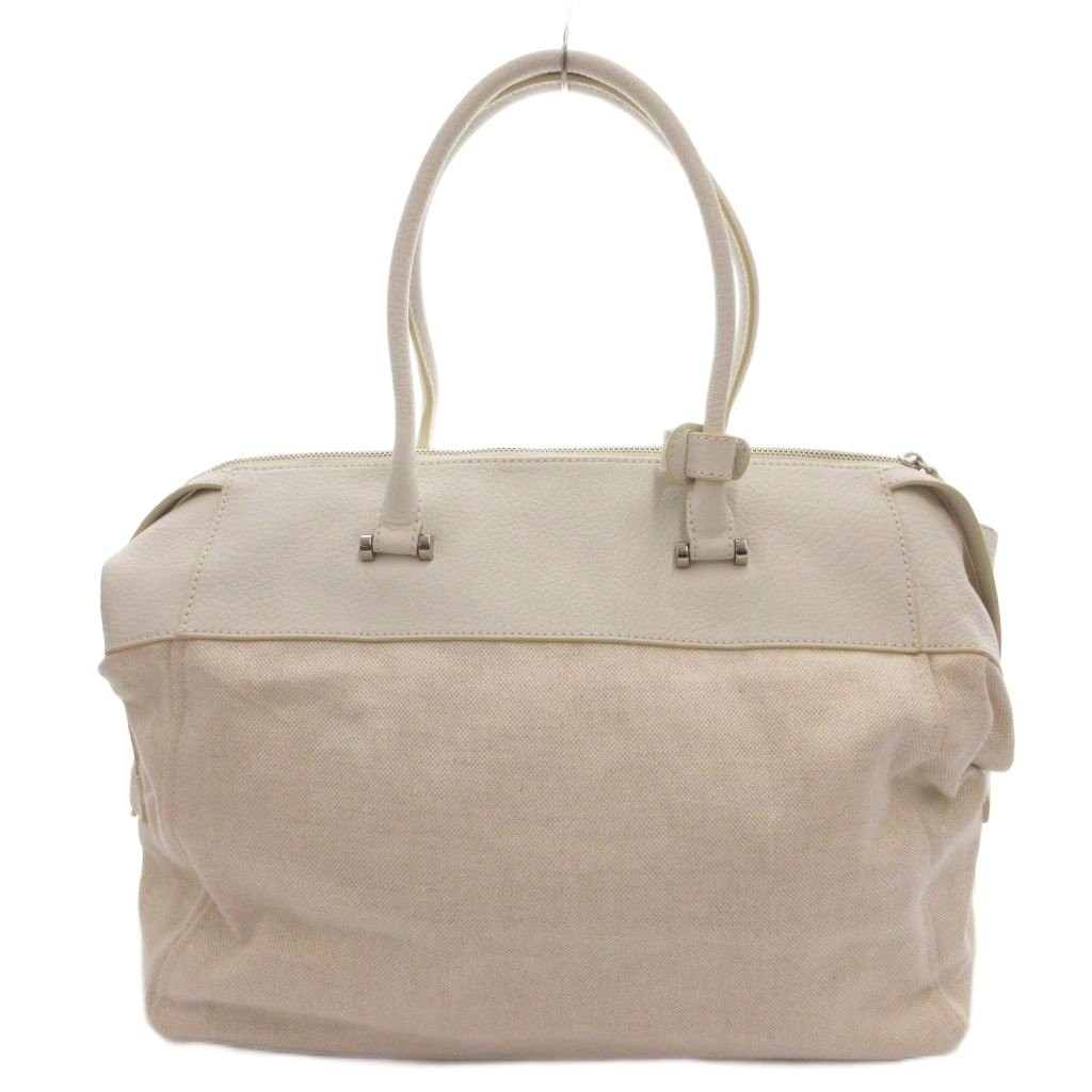 Paul Stuart Leather Shoulder Bag White 13×6.7in Vintage Condition B