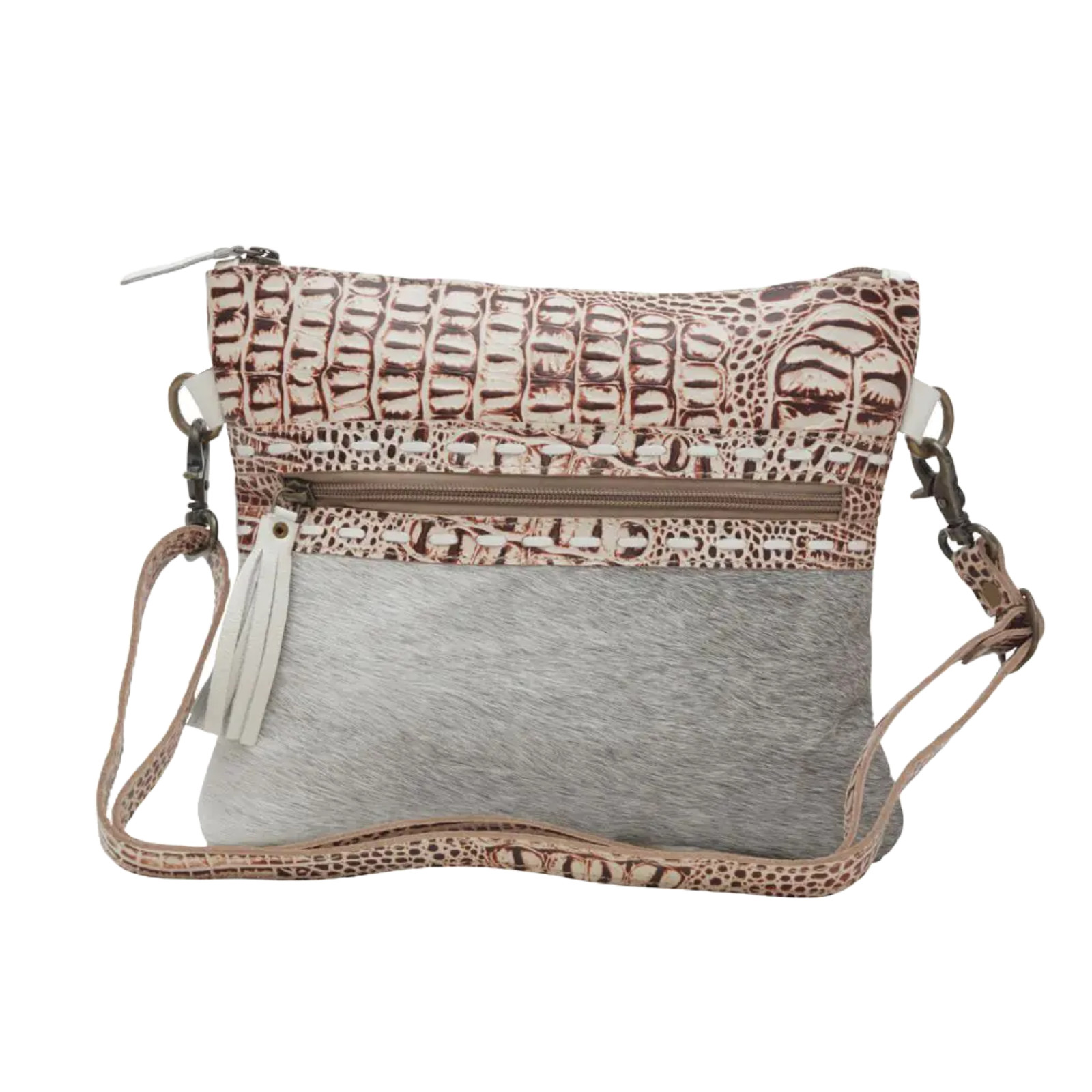 Myra Bag Ladies Smokey Blaze Light Grey Crossbody Bag S-6216