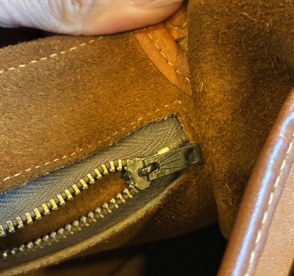 Brown Leather Shoulder Bag Turn Lock Flap Closure Brass Hardware