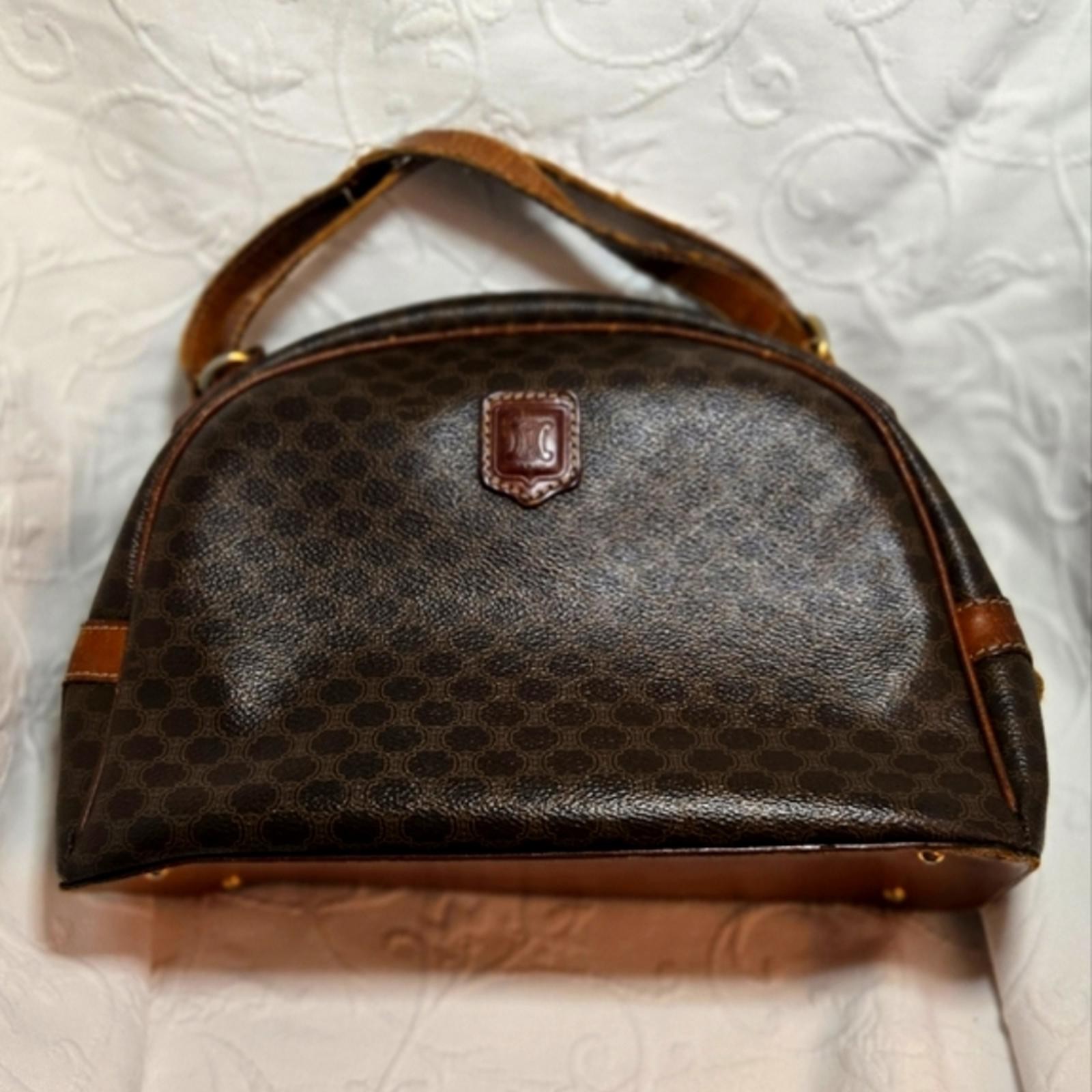 Vintage Celine Macadam Boston Bag w-COA