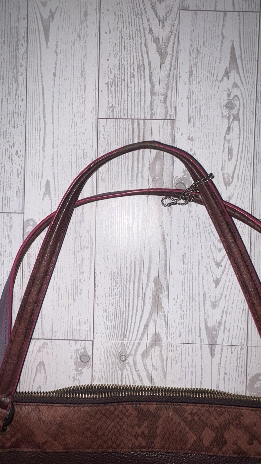 Coach Burgundy Monogram Large Satchel Zip Top Detachable Strap Gold Hardware