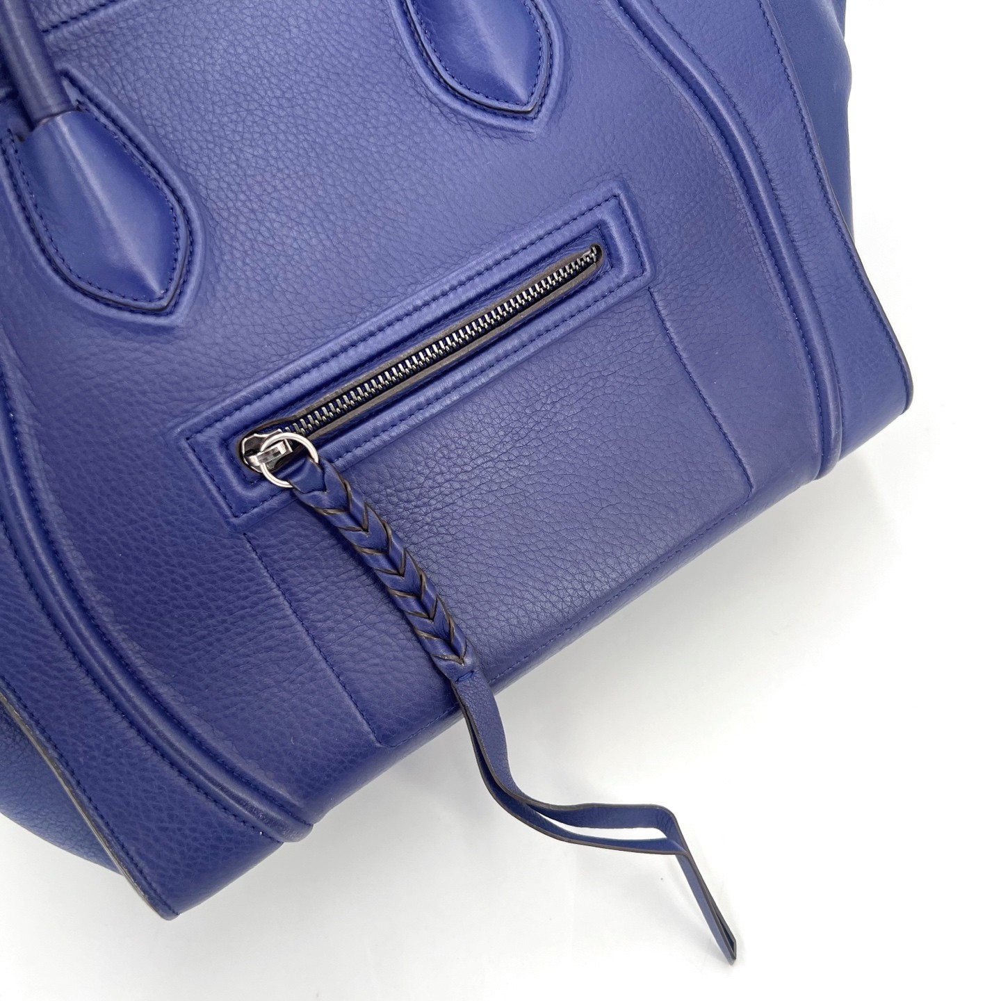 CELINE Phantom Luggage Medium Electric Blue Grained Calfskin Tote US Ship