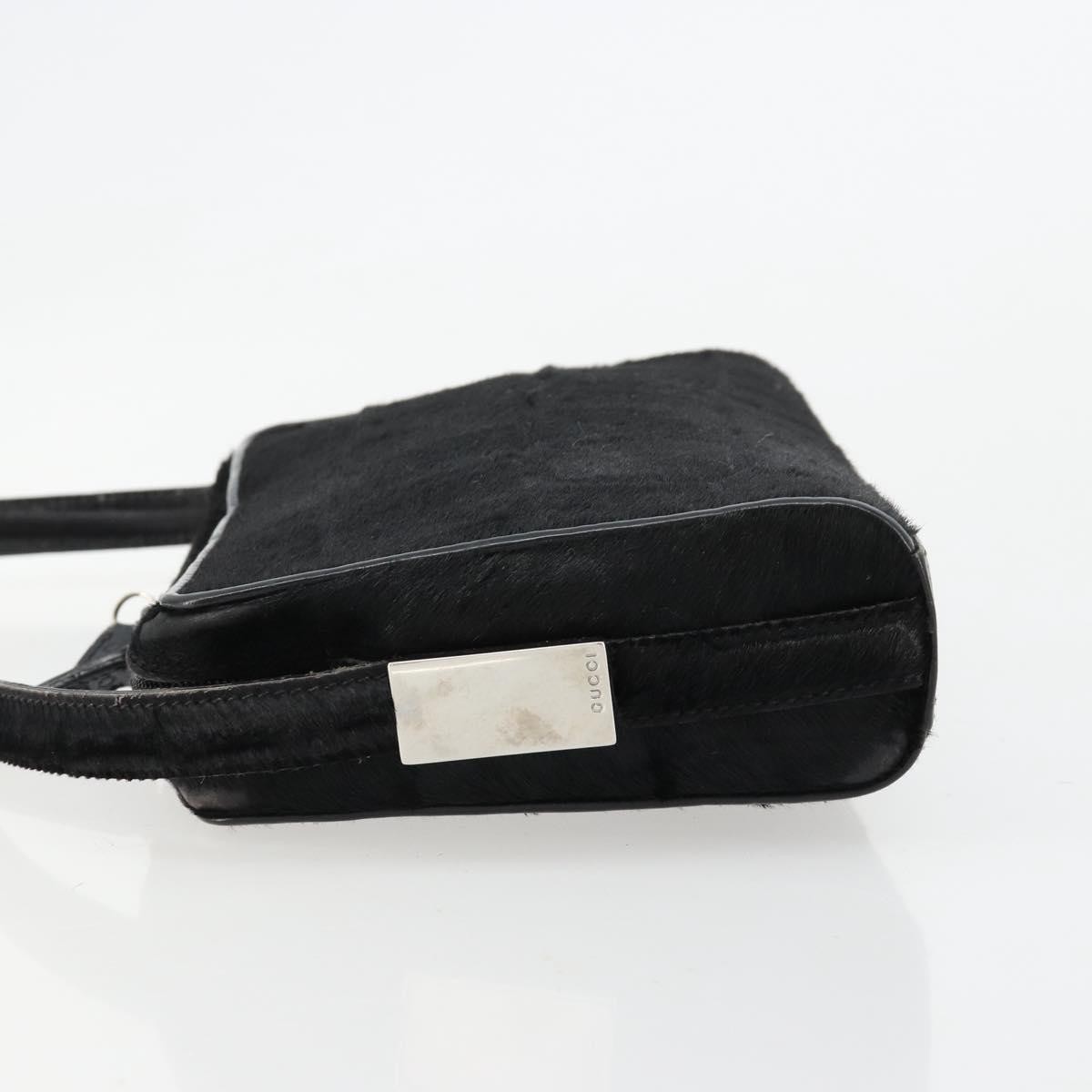 GUCCI Shoulder Bag Harako leather Black Silver 007 1014 0274 5 Auth 183309