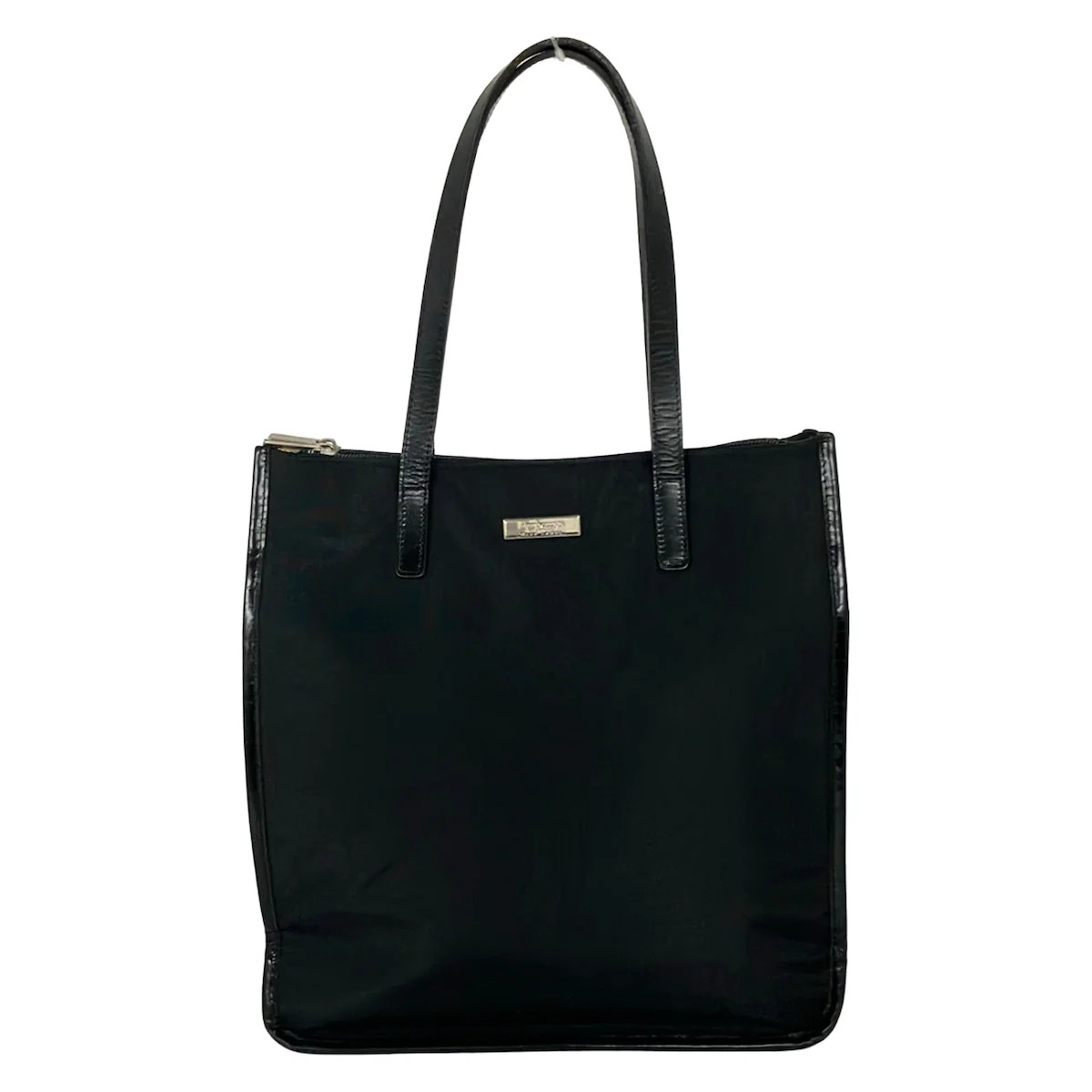 Burberry Blue Label Black Beige Red White Nylon Leather Tote Bag