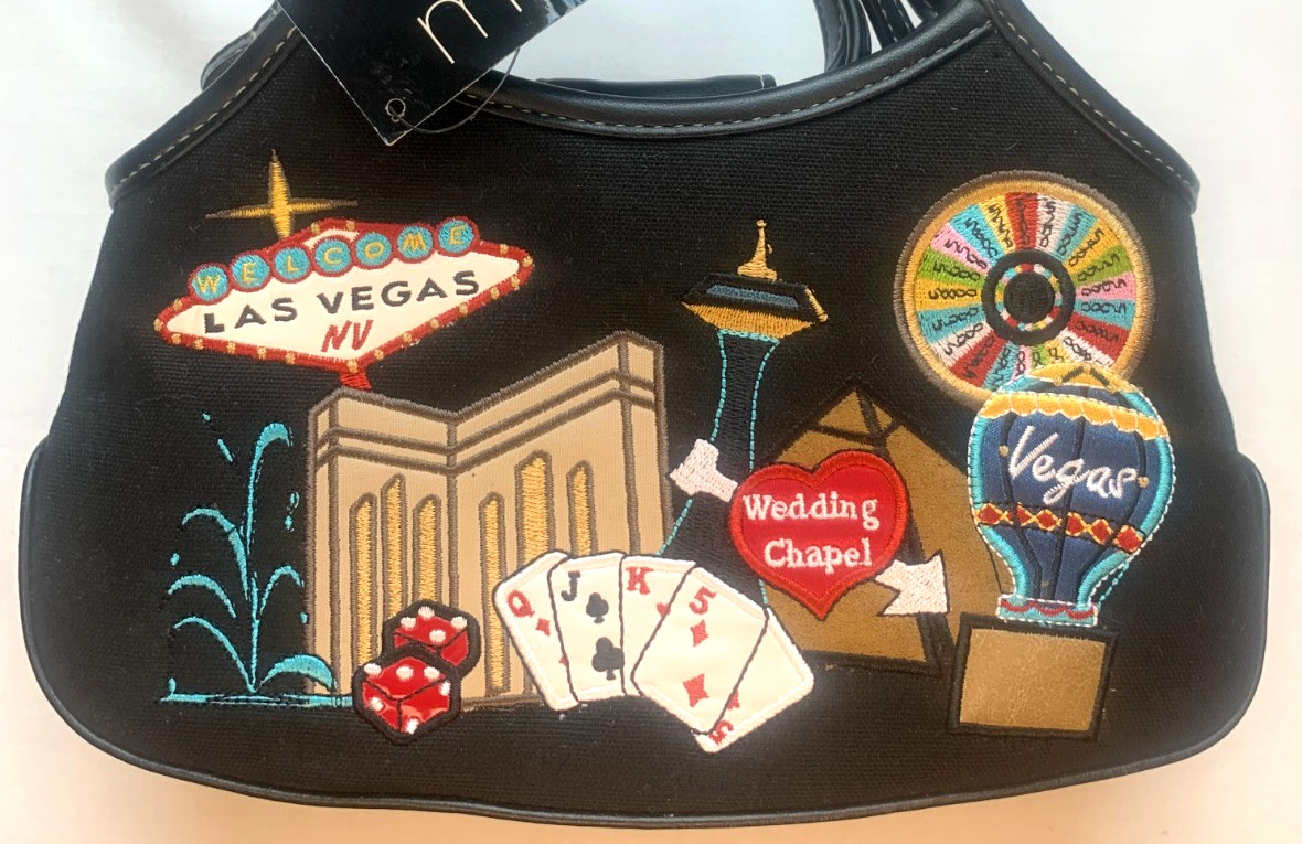 NWT Minicci Las Vegas Embroidered Purse Shoulder Bag – Casino Theme NEW